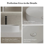 MonBlari TW-A8121 White Solid Surface Countertop Basin 550mm