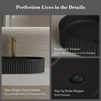MonBlari TW-A8121 Black  Solid Surface Countertop Basin 550mm