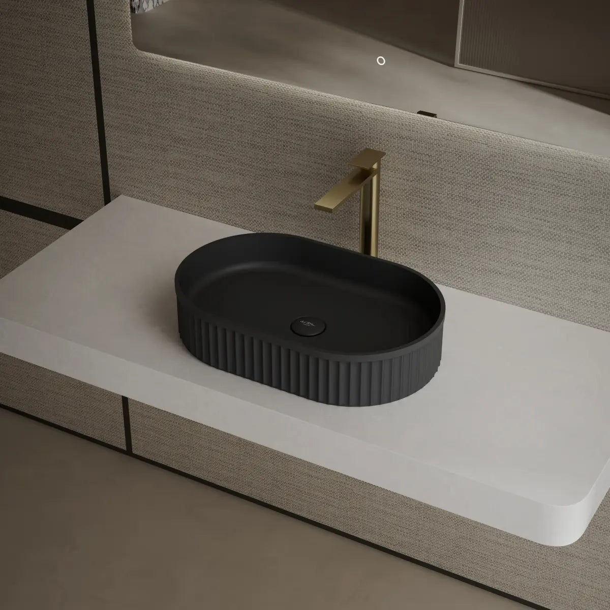 MonBlari TW-A8121 Black  Solid Surface Countertop Basin 550mm Main image