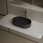 MonBlari TW-A8121 Black  Solid Surface Countertop Basin 550mm