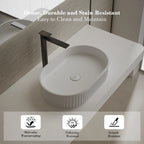 MonBlari TW-A8121 White Solid Surface Countertop Basin 550mm