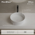 MonBlari TW-A8129 White Solid Surface Countertop Basin 400mm