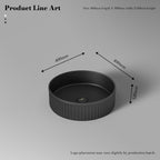 MonBlari TW-A8129 Black Solid Surface Countertop Basin 400mm