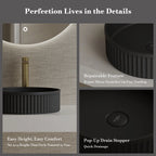 MonBlari TW-A8129 Black Solid Surface Countertop Basin 400mm