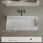 MonBlari TW-G251 Solid Surface Fluted Wall-Mounted Basin