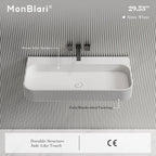 MonBlari TW-G261 Solid Surface Wall-Mounted Basin Bathroom Sink 750mm -1200mm