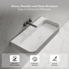 MonBlari TW-G261 Solid Surface Wall-Mounted Basin Bathroom Sink 750mm -1200mm