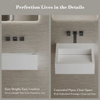 MonBlari TW-G271 Solid Surface Wall-Mounted Basin Bathroom Sink 450mm