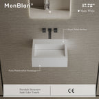 MonBlari TW-G271 Solid Surface Wall-Mounted Basin Bathroom Sink 450mm