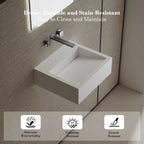 MonBlari TW-G271 Solid Surface Wall-Mounted Basin Bathroom Sink 450mm