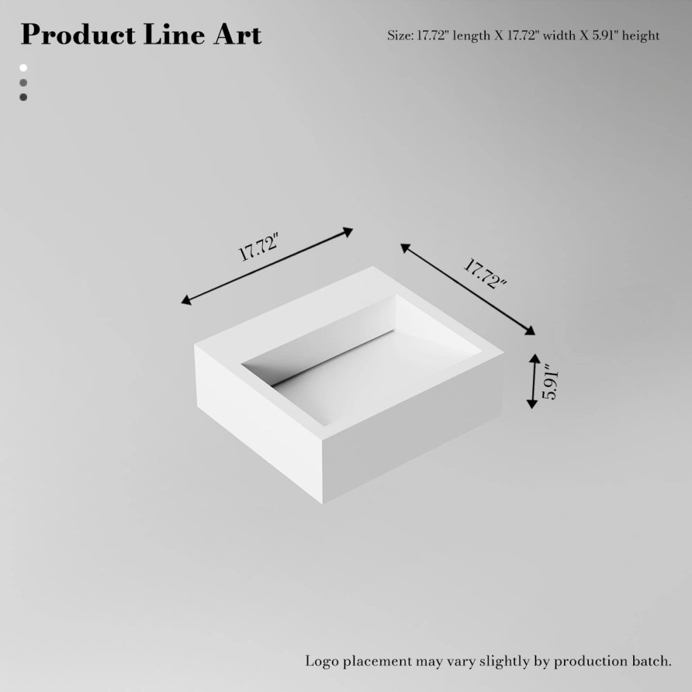 MonBlari TW-G271 Solid Surface Wall-Mounted Basin Bathroom Sink 450mm