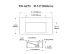 MonBlari Minimalist Marble Rectangular Wall-Mounted Basin 800mm