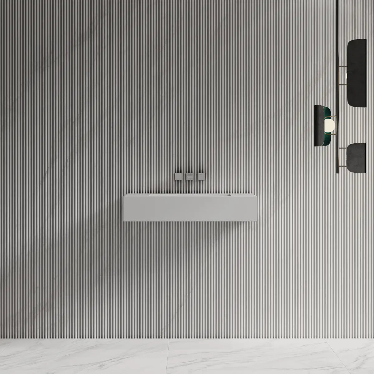 MonBlari TW-G273 White Solid Surface Wall-Mounted Basin 800mm