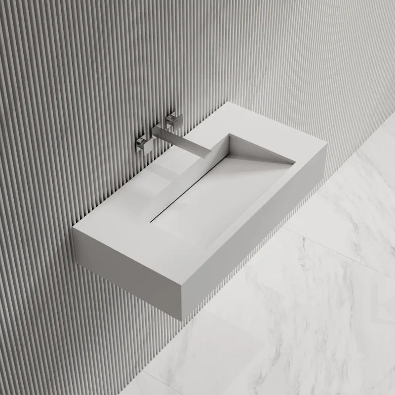 MonBlari TW-G273 Solid Surface Wall-Mounted Basin 800mm