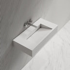 MonBlari TW-G273 White Solid Surface Wall-Mounted Basin 800mm