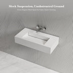 MonBlari TW-G273 White Solid Surface Wall-Mounted Basin 800mm