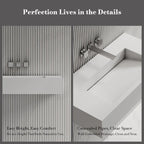MonBlari TW-G273 White Solid Surface Wall-Mounted Basin 800mm