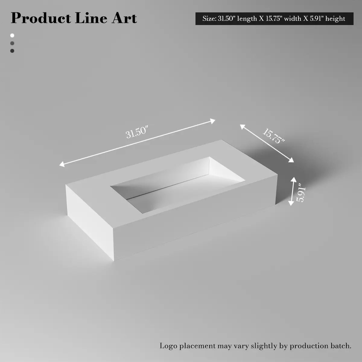 MonBlari TW-G273 White Solid Surface Wall-Mounted Basin 800mm