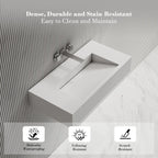 MonBlari TW-G273 White Solid Surface Wall-Mounted Basin 800mm