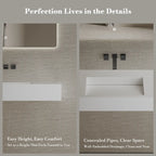 MonBlari TW-G275 White Solid Surface Wall-Mount Basin 1000mm