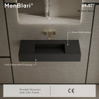 MonBlari TW-G275 Black Solid Surface Wall-Mount Basin 1000mm