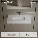 MonBlari TW-G275 White Solid Surface Wall-Mount Basin 1000mm