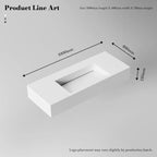 MonBlari TW-G275 White Solid Surface Wall-Mount Basin 1000mm