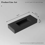 MonBlari TW-G275 Black Solid Surface Wall-Mount Basin 1000mm