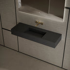 MonBlari TW-G276 Rectangular Solid Surface Wall-Mounted Sink with Direct Drain