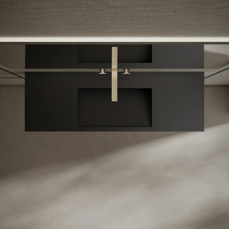 MonBlari TW-G276 Rectangular Solid Surface Wall-Mounted Sink with Direct Drain