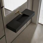 MonBlari TW-G276 Rectangular Solid Surface Wall-Mounted Sink with Direct Drain