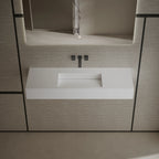 MonBlari TW-G276 Rectangular Solid Surface Wall-Mounted Sink with Direct Drain