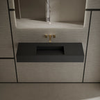 MonBlari TW-G276 Rectangular Solid Surface Wall-Mounted Sink with Direct Drain