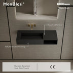 MonBlari TW-G282 Black Solid Surface Wall-Mount Basin 1000mm