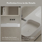 MonBlari TW-G286 Wall-Mounted Double Bathroom Sink Fluted Design 1200mm