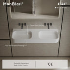 MonBlari TW-G286 Wall-Mounted Double Bathroom Sink Fluted Design 1200mm