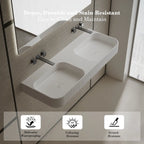 MonBlari TW-G286 Wall-Mounted Double Bathroom Sink Fluted Design 1200mm