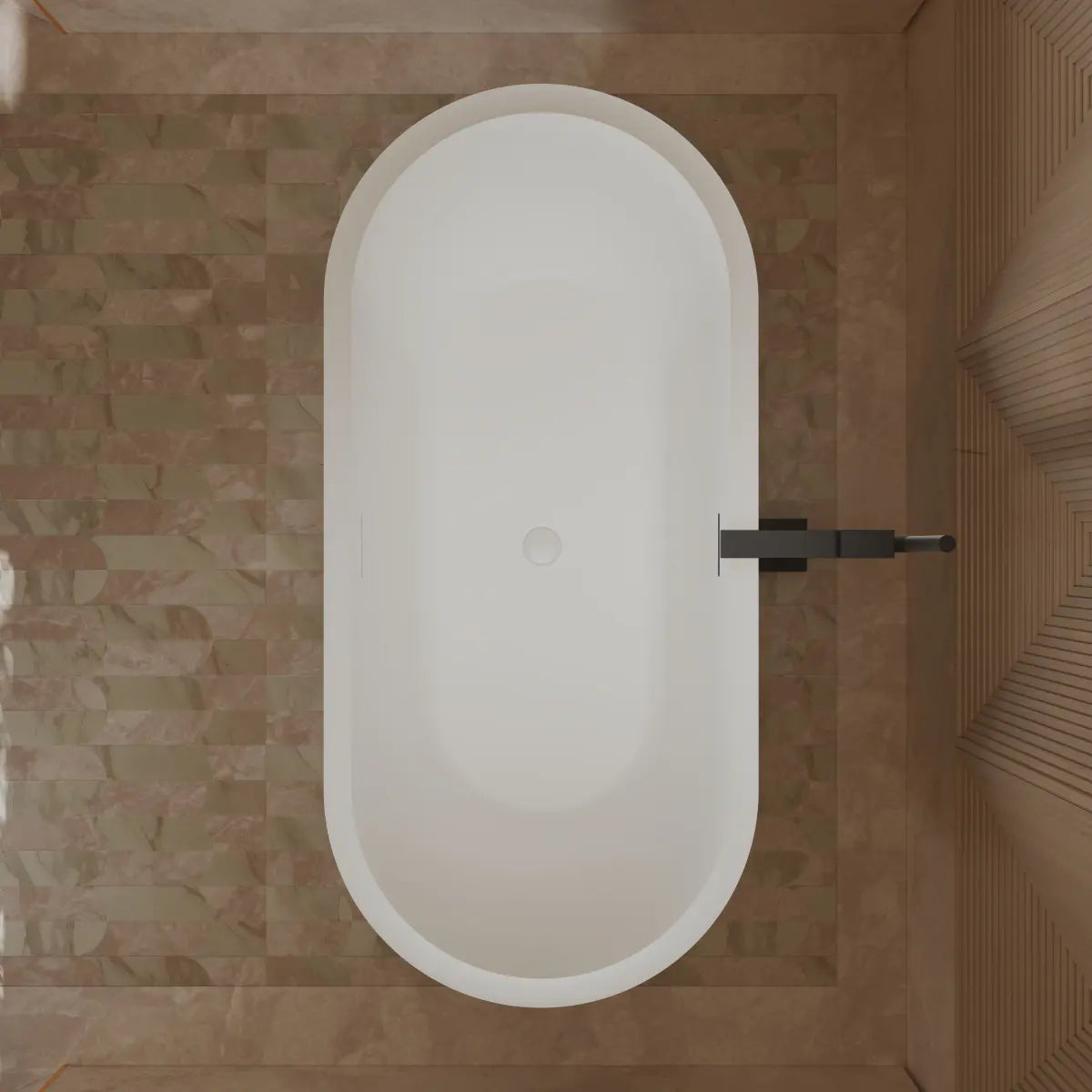 MonBlari TW-M21 Wood Veneer Acrylic Freestanding Bathtub 1700mm