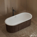 MonBlari TW-M21 Wood Veneer Acrylic Freestanding Bathtub 1700mm