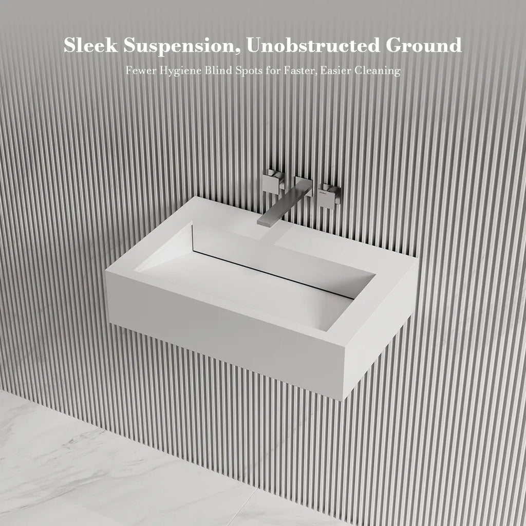 MonBlari TW-G272 Solid Surface Wall-Mounted Basin 600mm