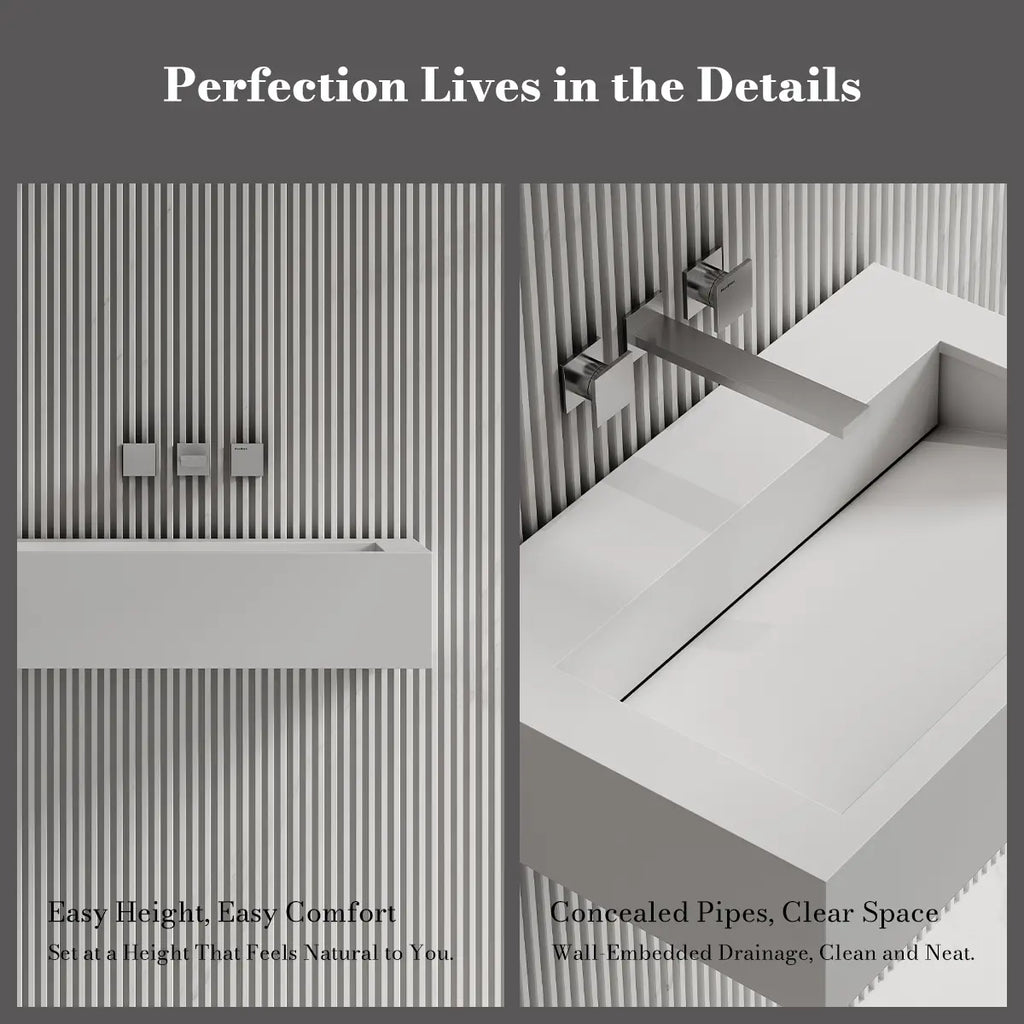 MonBlari TW-G272 Solid Surface Wall-Mounted Basin 600mm