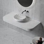 MonBlari VENUS Series Sculptural Ruffle Marble Countertop Basin