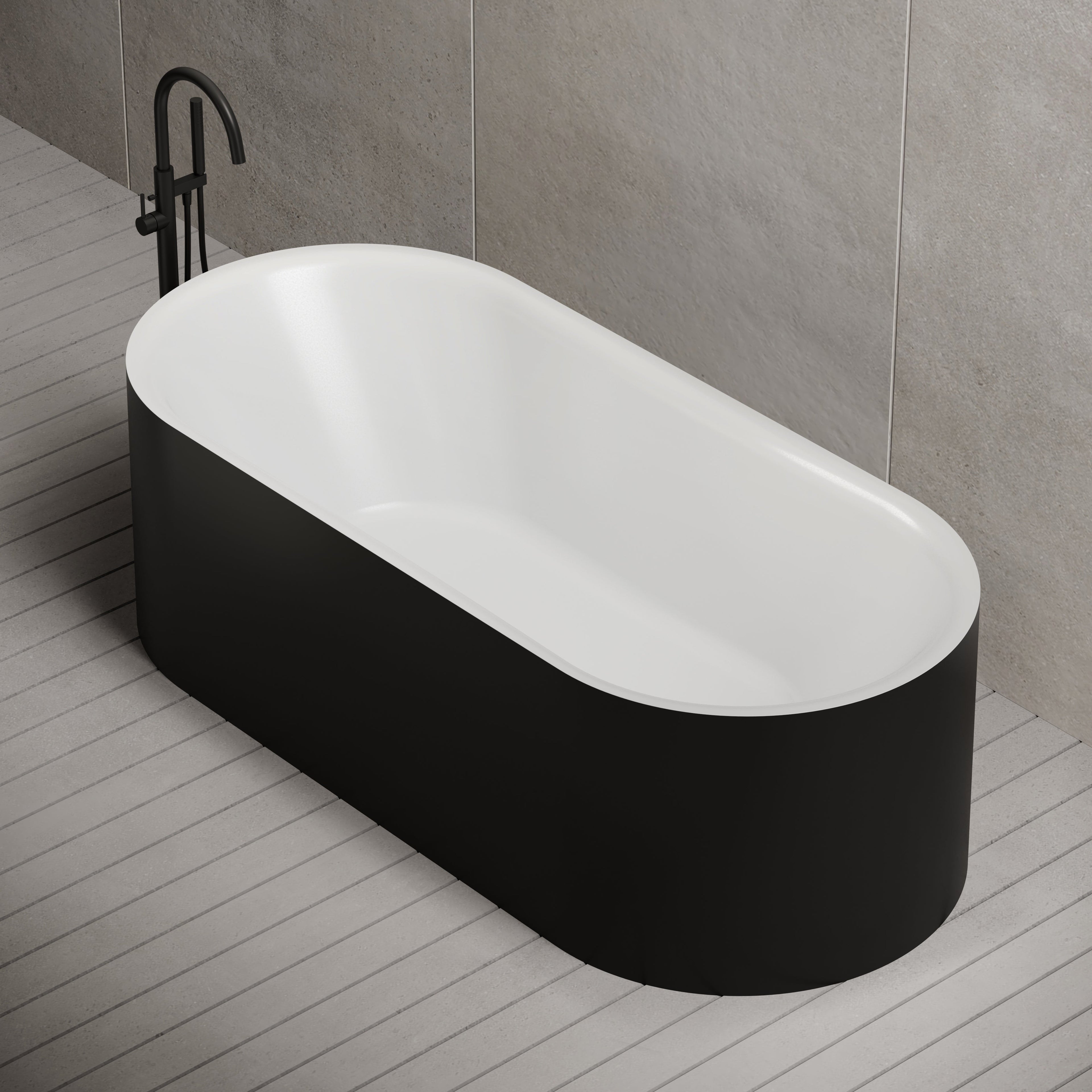 XA060 Wide Oval Bath | MonBlari-SideTopView