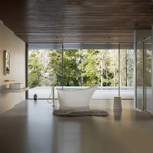 MonBlari XA-169 Acrylic Soaking Tub Single Slipper Freestanding Bathtub