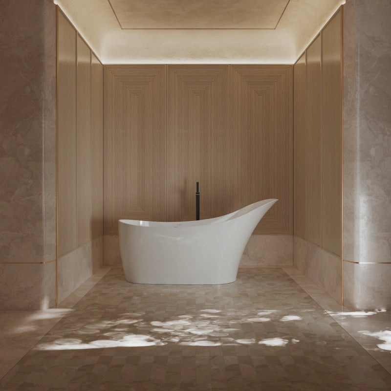 MonBlari XA-169 Acrylic Soaking Tub Single Slipper Freestanding Bathtub