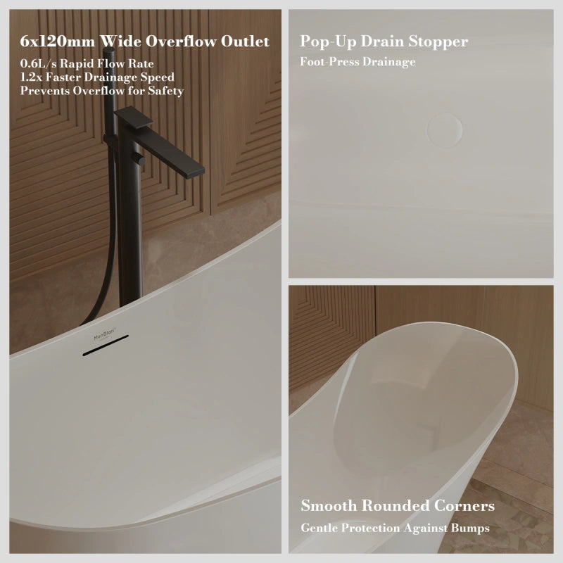 MonBlari XA-169 Acrylic Soaking Tub Single Slipper Freestanding Bathtub