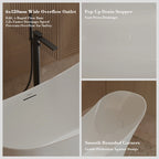 MonBlari XA-169 Acrylic Soaking Tub Single Slipper Freestanding Bathtub