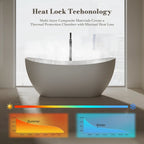 MonBlari TW-8505 White Solid Surface Freestanding Bathtub 1500mm - 1700mm