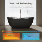 MonBlari TW-8505 Black Solid Surface Freestanding Bathtub 1500mm - 1700mm