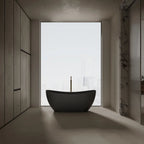 MonBlari TW-8505 Black Solid Surface Freestanding Bathtub 1500mm - 1700mm